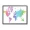 Stupell Industries Modern Rainbow Map of the World Transitioning Tones in Black Frame Wall Art